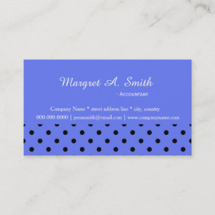 Schöne, elegante, coole schwarz-blaue Polka-Punkte Visitenkarte