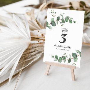 Schöne elegante Eukalyptus-Blumen-Hochzeitstisch Einladung