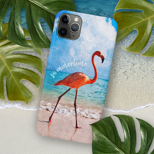 Schöne elegante Flamingo-Strand-Wasserfarbenkunst Case-Mate iPhone Hülle
