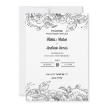 schöne elegante florale Hochzeitseinladung