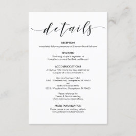 Schöne elegante Hochzeit führt Begleitkarte