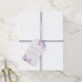 Schöne Elegante Lila Blumenhochzeit Geschenkanhänger