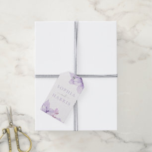 Schöne Elegante Lila Blumenhochzeit Geschenkanhänger