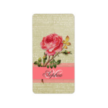 Schöne elegante Mädchen-Monogramm-Vintage-Rosen