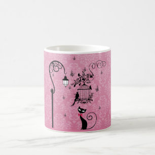 Schöne elegante Mädchen-Vintage-Liebesvögel-Käfig Kaffeetasse