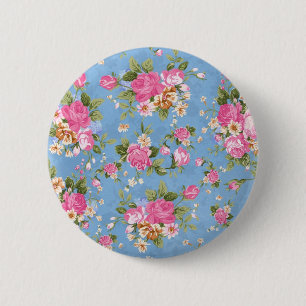 Schöne elegante Mädchenhaft vintage Rosen Blumen Button