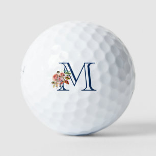 Schöne Elegante Mit Monogramm Blumenpracht Golfball