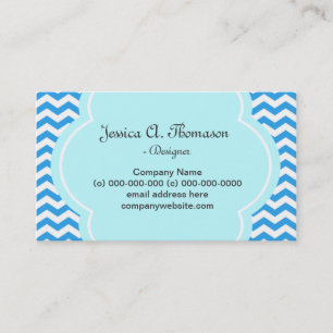 Schöne, elegante, moderne blaue Chevron Visitenkarte