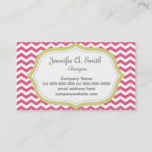 Schöne, elegante, moderne rosa Chevron Visitenkarte