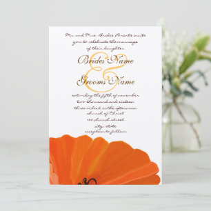 Schöne elegante Poppy Hochzeit Einladung