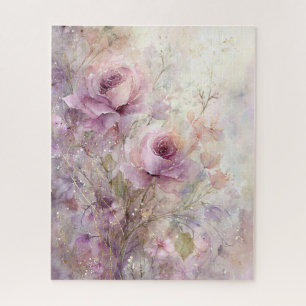 Schöne, elegante rosa florale Rose Puzzle