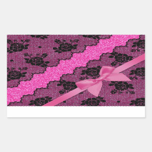 Schöne, elegante Rose aus schwarzem Gürtel Rechteckiger Aufkleber