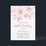 Schöne Elegante Rose Frauen 60. Geburtstag Einladung<br><div class="desc">Schöne Elegant Blush Rose Frauen 60. Geburtstagsparty Einladung Siehe Matching Collection In Nest und Nest Store</div>