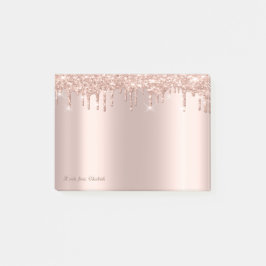 Schöne Elegante Rose Gold Glitzer Tropfen Post-it Klebezettel
