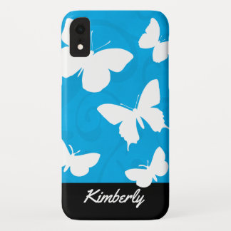 Schöne elegante Schmetterlinge Monogramm iPhone XR Hülle