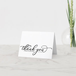 Schöne elegante schwarze Schrift Hochzeit Danke