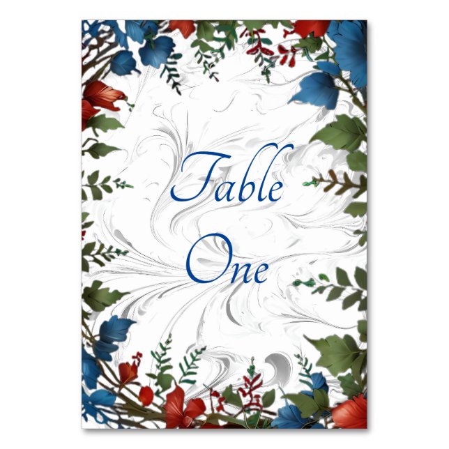 Schöne, elegante und skurrile Dekoration zum Thema Tischnummer (Vorderseite)