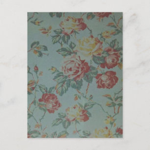 Schöne, elegante und Vintage Rosen in Rosa Postkarte