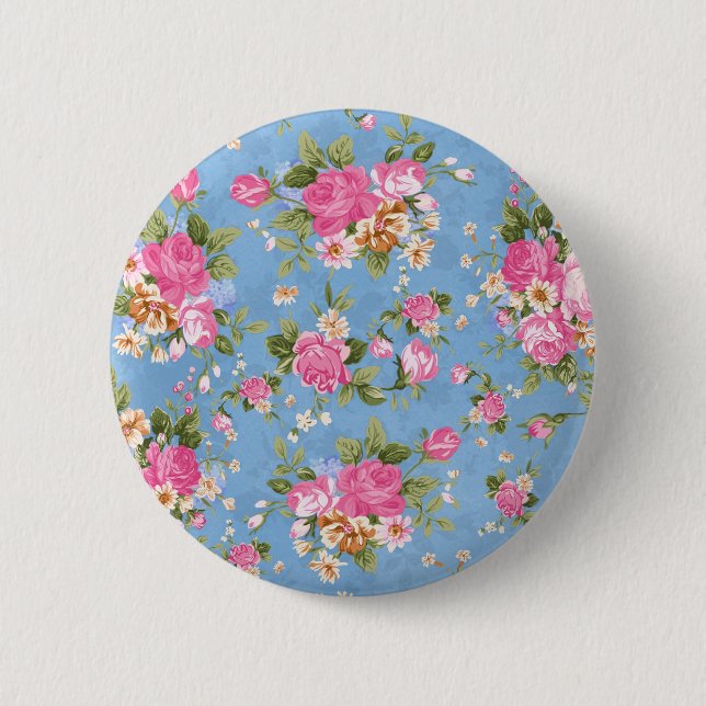 Schöne, elegante, Vintage Rose Blume Button (Vorderseite)