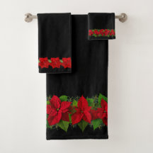 Schöne Elegante Weihnachten Red Poinsettia & Black