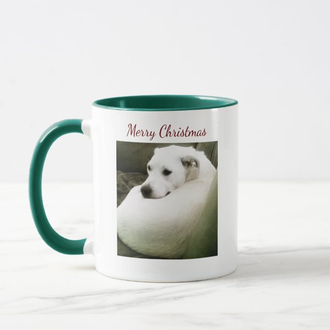 Schöne Elegante White Labrador Hund Weihnachten Ta Tasse (Links)