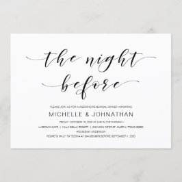 Schöne Eleganz, Schwarze Schrift, Probe Dinner Einladung