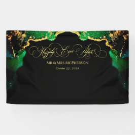 Schöne Emerald Black Gold Hochzeit Hintergrund Banner