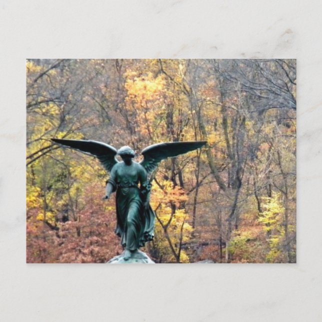 Schöne Engel im Herbstwald Postkarte (Vorderseite)