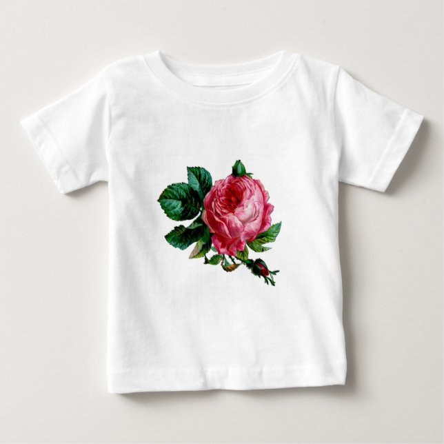 Schöne englische Rose Vintag Baby T-shirt (Vorderseite)