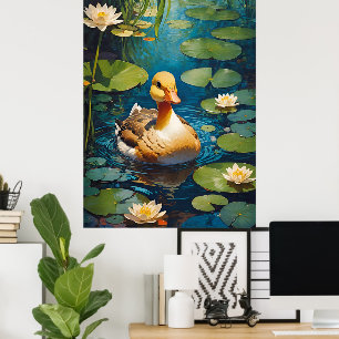 Schöne Ente am Teich Poster