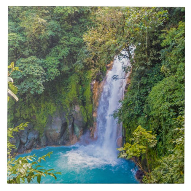 Schöne Entspannung Blaue Einzigartiger Wasserfall  Fliese (Vorderseite)