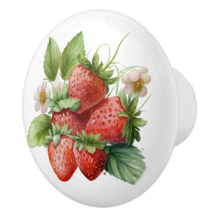 Schöne Erdbeeren Keramikknauf