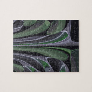 Schöne Erstaunliche Grüne Aurora Textur Kunst Desi Puzzle