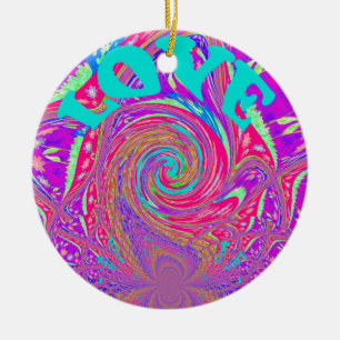 Schöne erstaunliche Liebeswirbel-Text-Kunst-Druck- Keramikornament