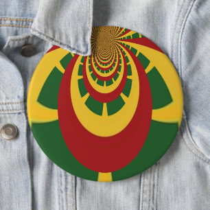Schöne erstaunliche Rasta-Farben Kunst Druck Button