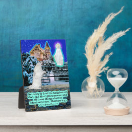 Schöne Eskie und Angel Scripture Matthew 6:33 Fotoplatte