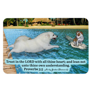 Schöne Eskimo Dog Scripture Sprichwörter 3:5 Magnet