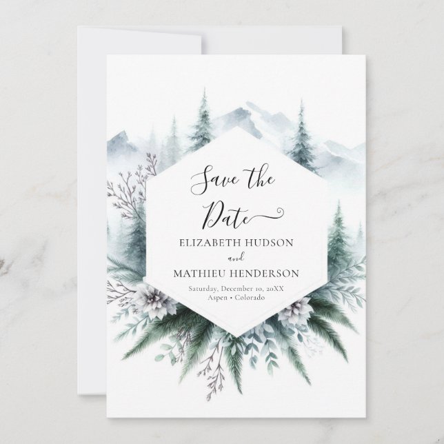 Schöne, essbare Hochzeit Save The Date (Vorderseite)