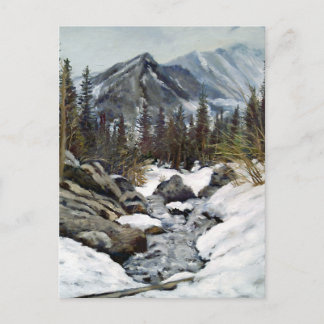 Schöne Estes Park Colorado Winter Stream Postkarte