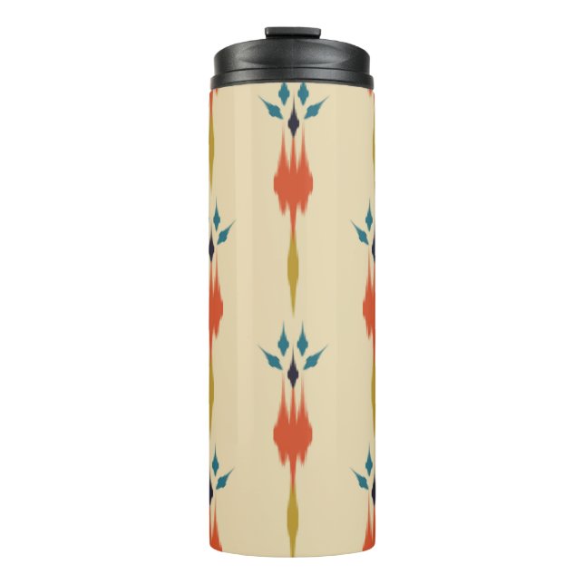 Schöne ethnisch abstrakte Kunst des Ikat Thermosbecher (Vorderseite)