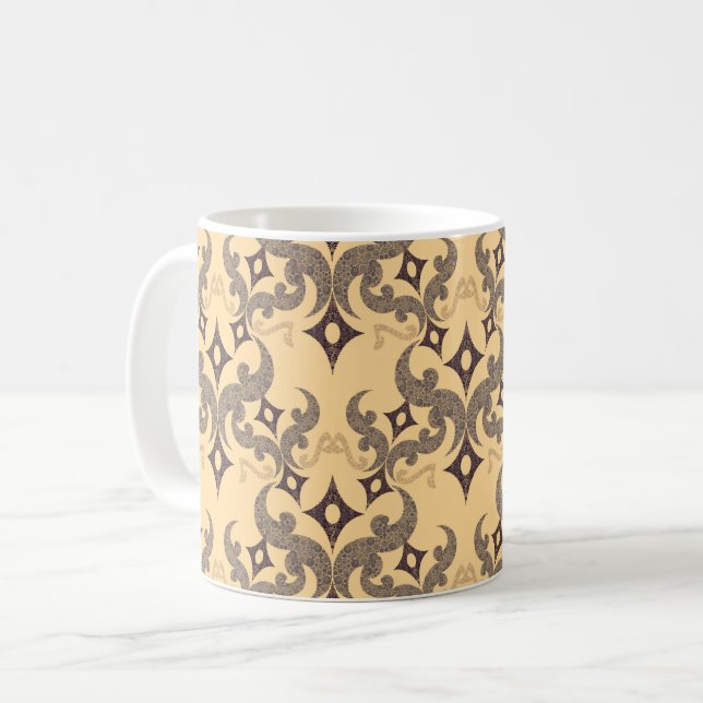 Schöne ethnische Damaskus-Punktmusterung Kaffeetasse (Vorderseite Links)