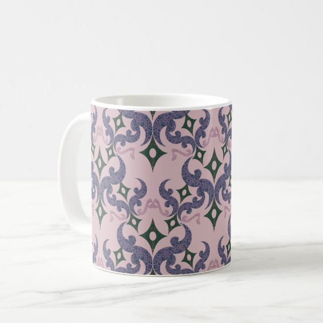 Schöne ethnische Damaskus-Punktmusterung  Kaffeetasse (Vorderseite Links)