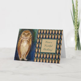 Schöne Eule Art Geburtstagskarte, Elegante Ihn/sie Karte