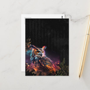 Schöne Eule in der Nacht Postkarte