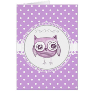 Schöne Eule mit PastellTupfen-Lavendel
