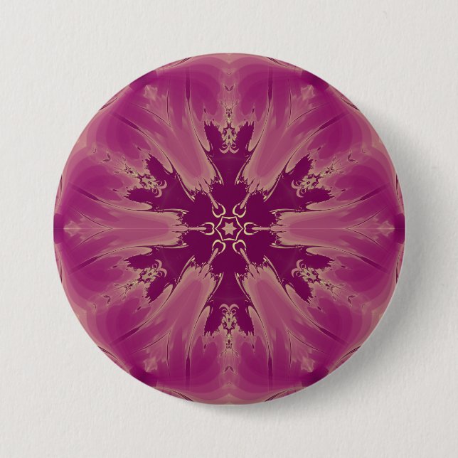 Schöne exotische Blume Lila Schatten Button (Vorderseite)