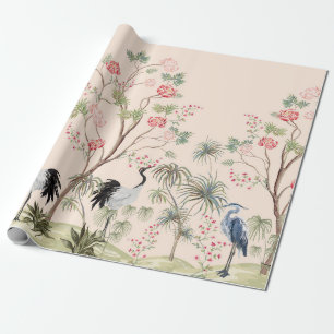 Schöne exotische Chinoiserie Tapete. Handgezeichne Geschenkpapier
