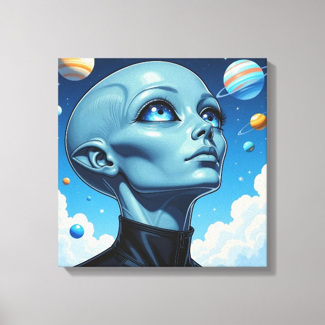 Schöne Extraterrestrische Alien Leinwanddruck (Vorderseite)