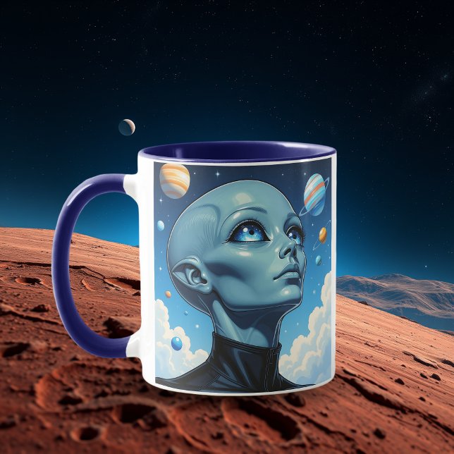 Schöne Extraterrestrische Alien personalisieren Tasse (Von Creator hochgeladen)