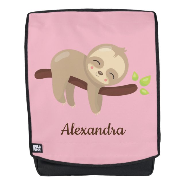 Schöne Fahne in Tree Animal Illustration Rosa Rucksack (Vorderseite)